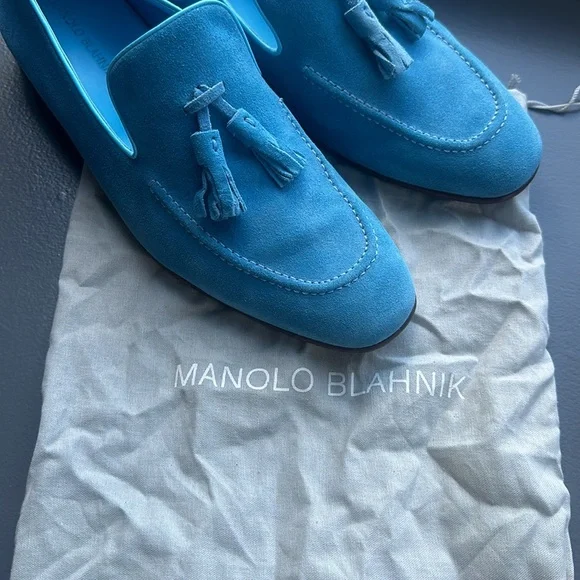 Manolo Blahnik suede Chester loafers - Picture 6 of 8